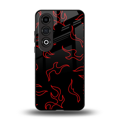 Lil Flames Red back phone cover | glass case for oneplus nord ce 4