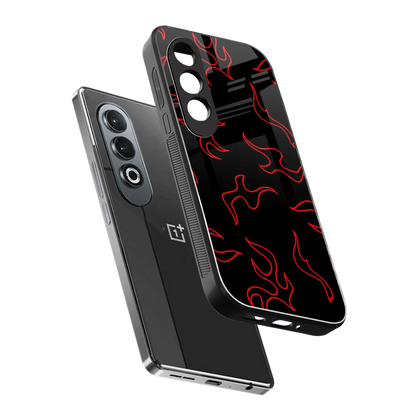 Lil Flames Red sleek oneplus nord ce 4 cover with tempered glass back and TPU edges