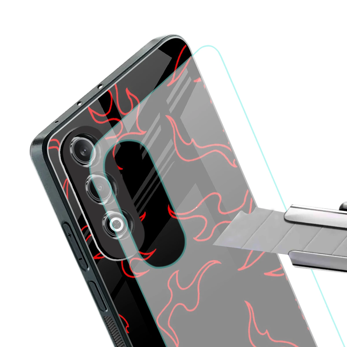 Lil Flames Red stylish phone case for oneplus nord ce 4 | glossy glass and slim fit