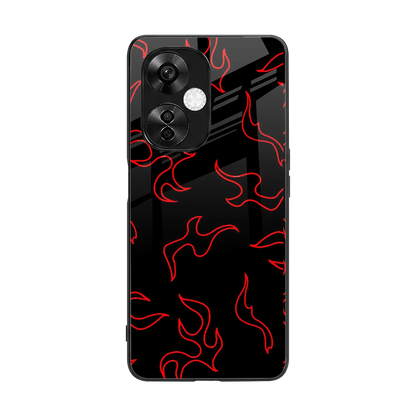 Lil Flames Red back phone cover | glass case for oneplus nord ce 3 lite