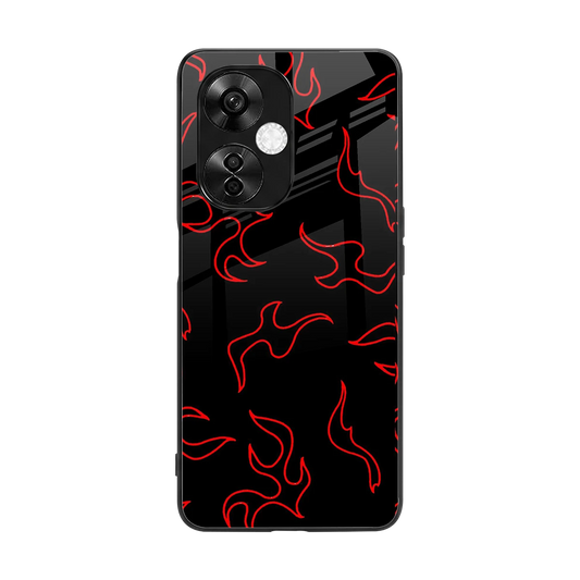 Lil Flames Red back phone cover | glass case for oneplus nord ce 3 lite