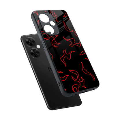 Lil Flames Red sleek oneplus nord ce 3 lite cover with tempered glass back and TPU edges