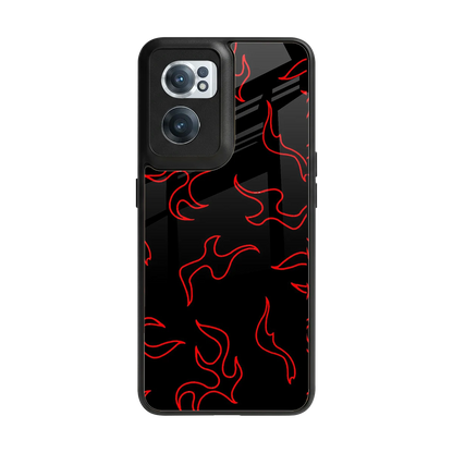 Lil Flames Red back phone cover | glass case for oneplus nord ce 2