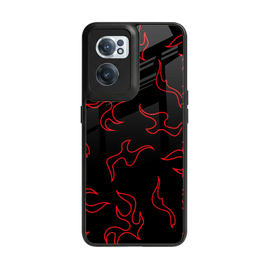 Lil Flames Red back phone cover | glass case for oneplus nord ce 2