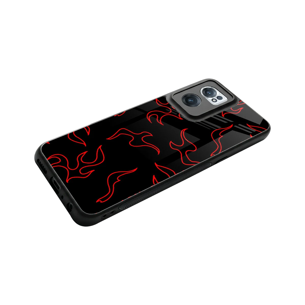 Lil Flames Red stylish phone case for oneplus nord ce 2 | glossy glass and slim fit