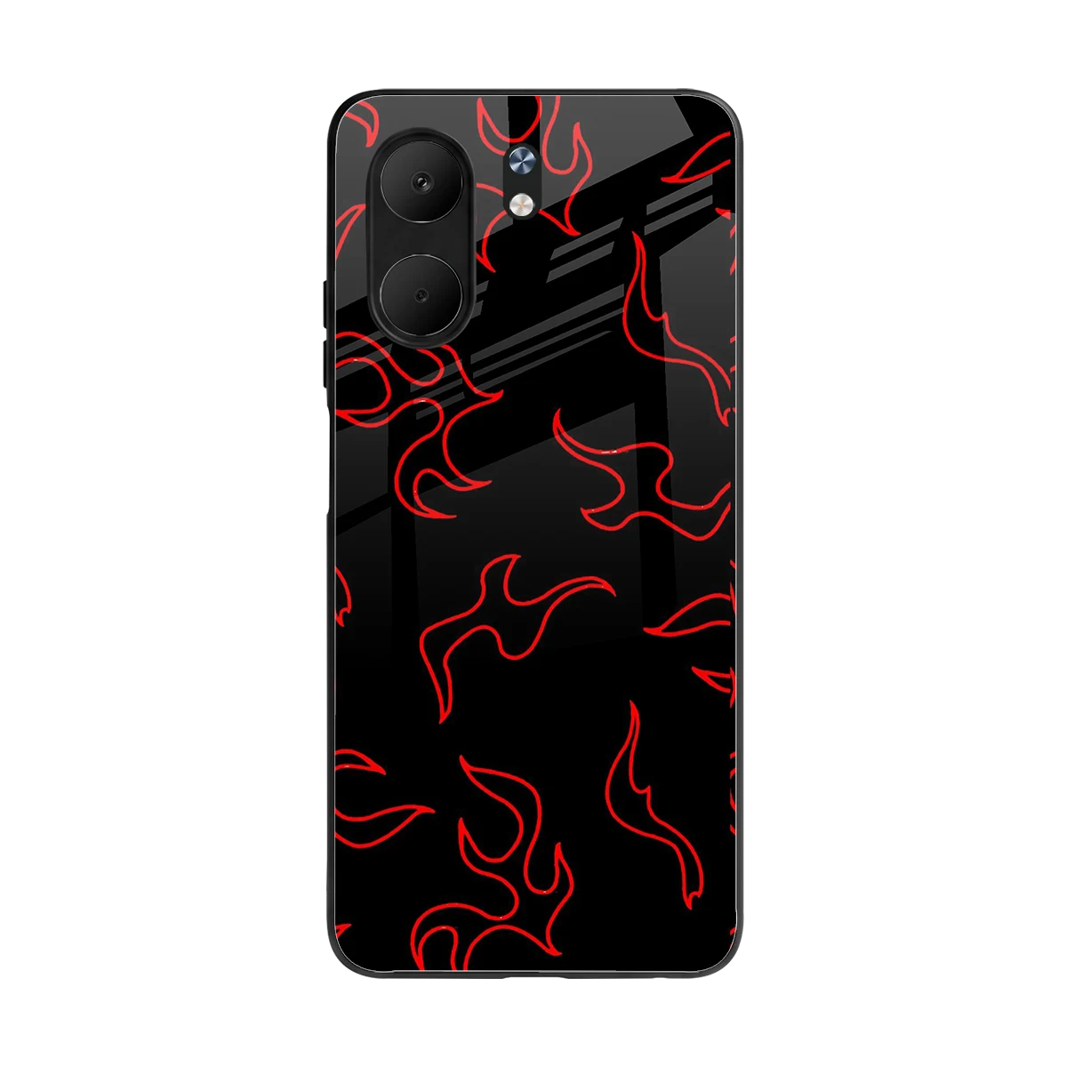 Lil Flames Red back phone cover | glass case for oppo a5x 5g