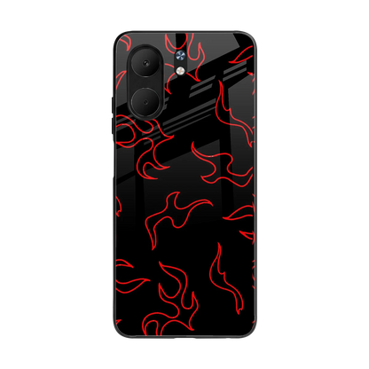 Lil Flames Red back phone cover | glass case for oppo a5x 5g