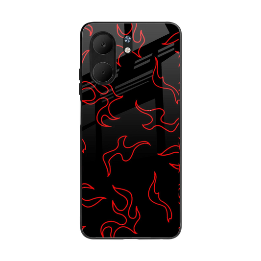 Lil Flames Red back phone cover | glass case for oppo a5x 5g