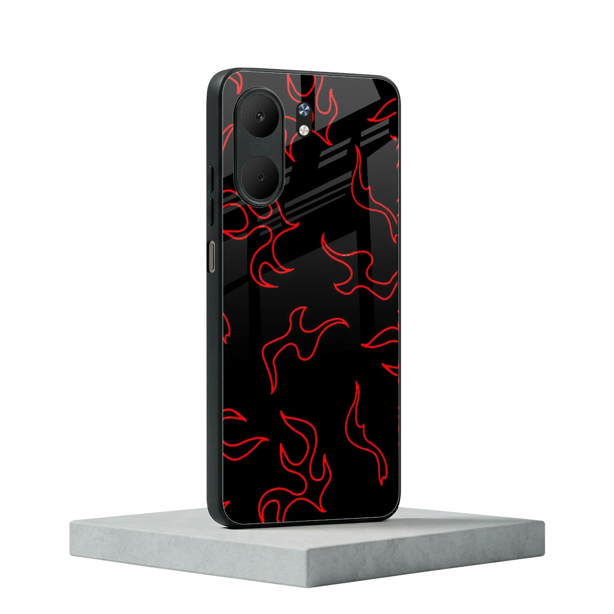 Lil Flames Red oppo a5x 5g mobile cover | shockproof glass phone case