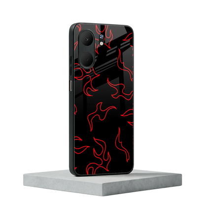 Lil Flames Red oppo a5x 5g mobile cover | shockproof glass phone case