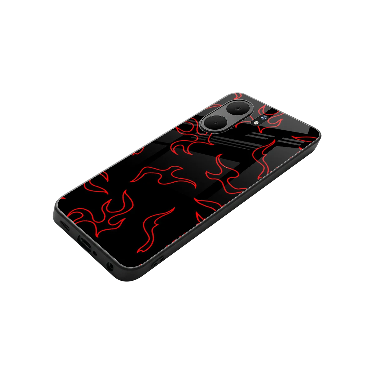 Lil Flames Red stylish phone case for oppo a5x 5g | glossy glass and slim fit