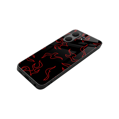 Lil Flames Red stylish phone case for oppo a5x 5g | glossy glass and slim fit