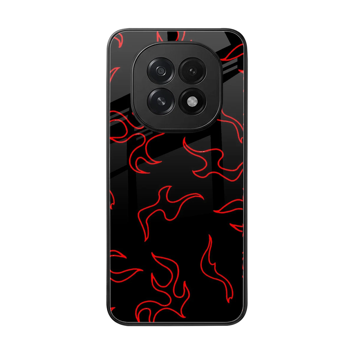 Lil Flames Red back phone cover | glass case for oppo f29 5g