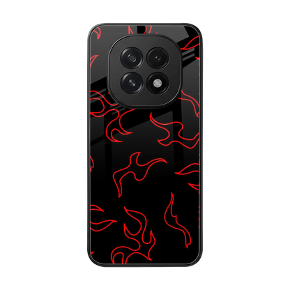 Lil Flames Red back phone cover | glass case for oppo f29 5g