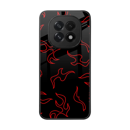 Lil Flames Red back phone cover | glass case for oppo f29 5g