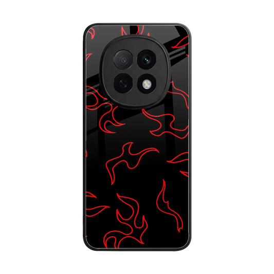 Lil Flames Red back phone cover | glass case for oppo f29 pro 5g