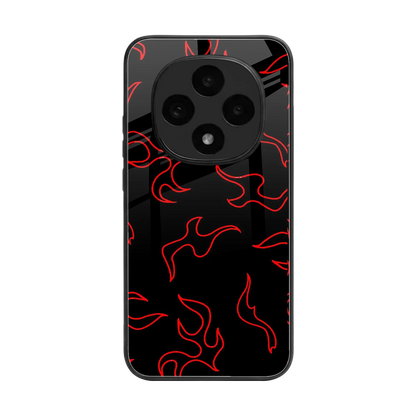 Lil Flames Red back phone cover | glass case for oppo f31 pro 5g
