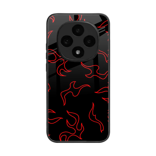 Lil Flames Red back phone cover | glass case for oppo f31 pro 5g
