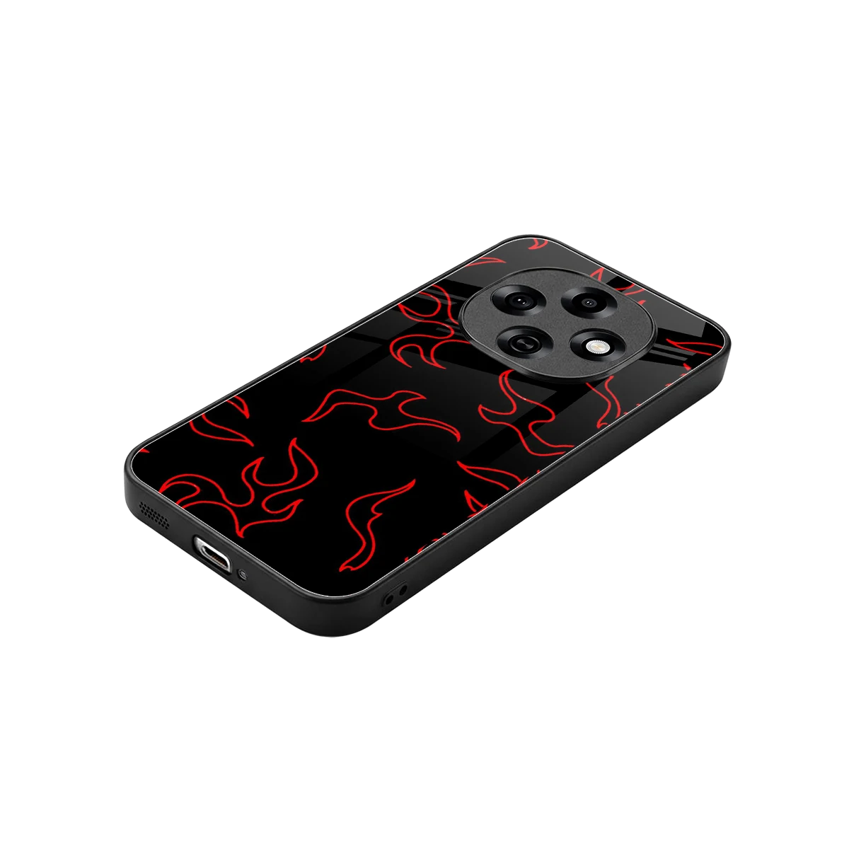 Lil Flames Red stylish phone case for oppo f31 pro 5g | glossy glass and slim fit