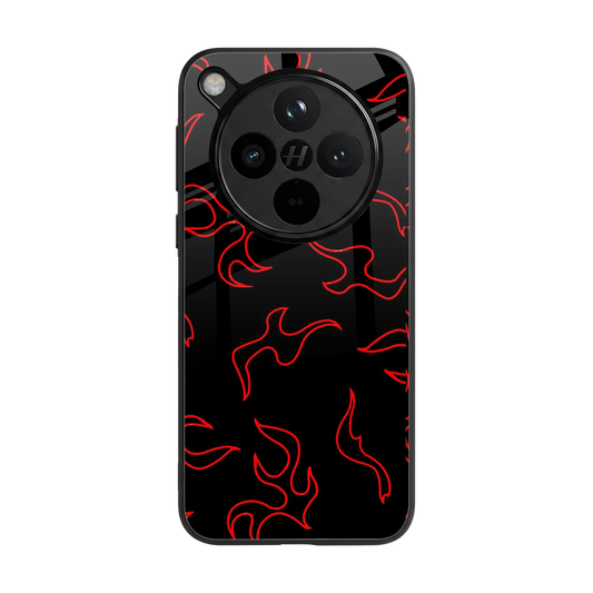Lil Flames Red back phone cover | glass case for oppo find x8
