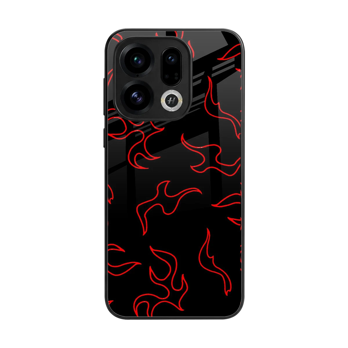 Lil Flames Red back phone cover | glass case for oppo find x9
