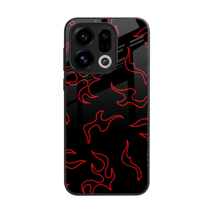 Lil Flames Red back phone cover | glass case for oppo find x9