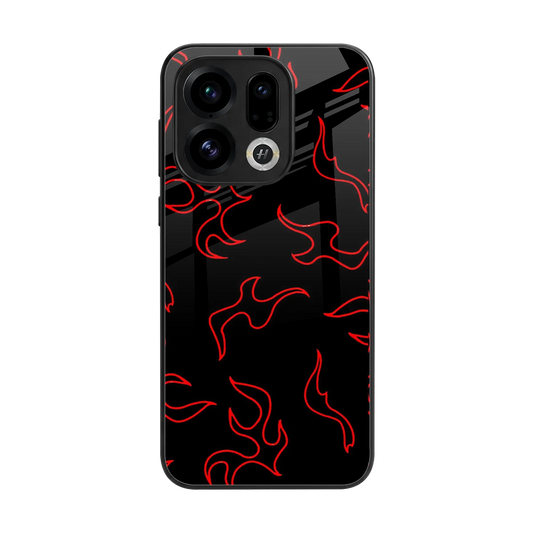 Lil Flames Red back phone cover | glass case for oppo find x9
