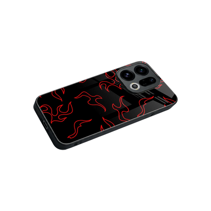 Lil Flames Red stylish phone case for oppo find x9 | glossy glass and slim fit
