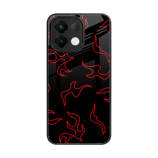 Lil Flames Red back phone cover | glass case for oppo k13 5g