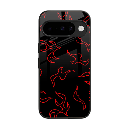 Lil Flames Red back phone cover | glass case for google pixel 10
