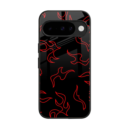Lil Flames Red back phone cover | glass case for google pixel 10