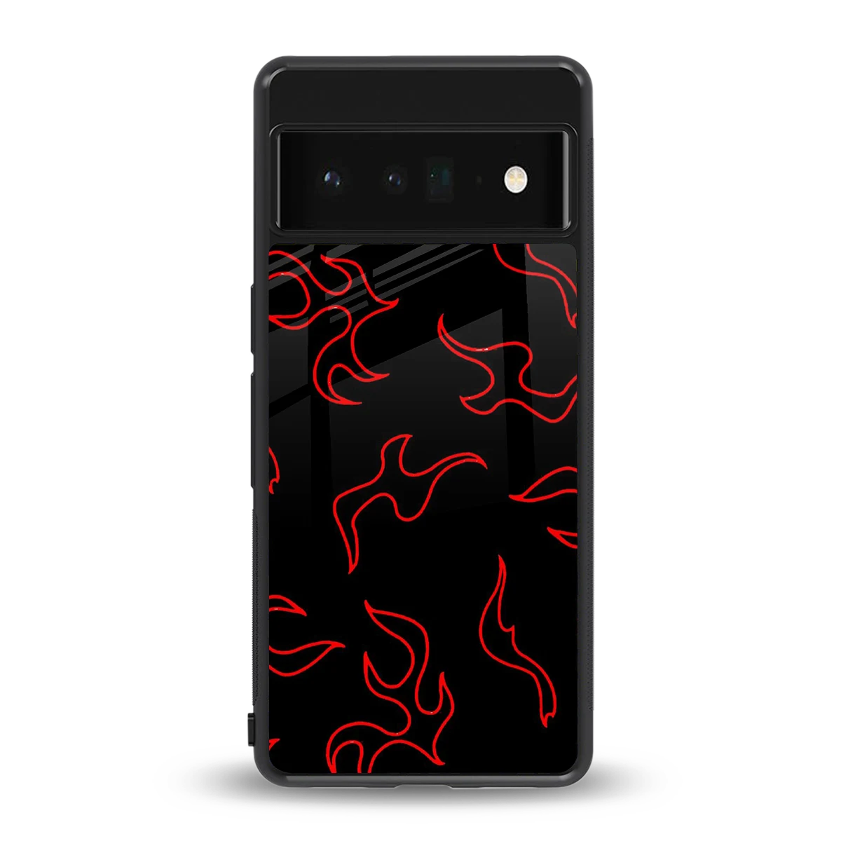 Lil Flames Red back phone cover | glass case for google pixel 6 pro