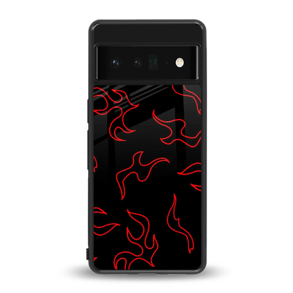 Lil Flames Red back phone cover | glass case for google pixel 6 pro