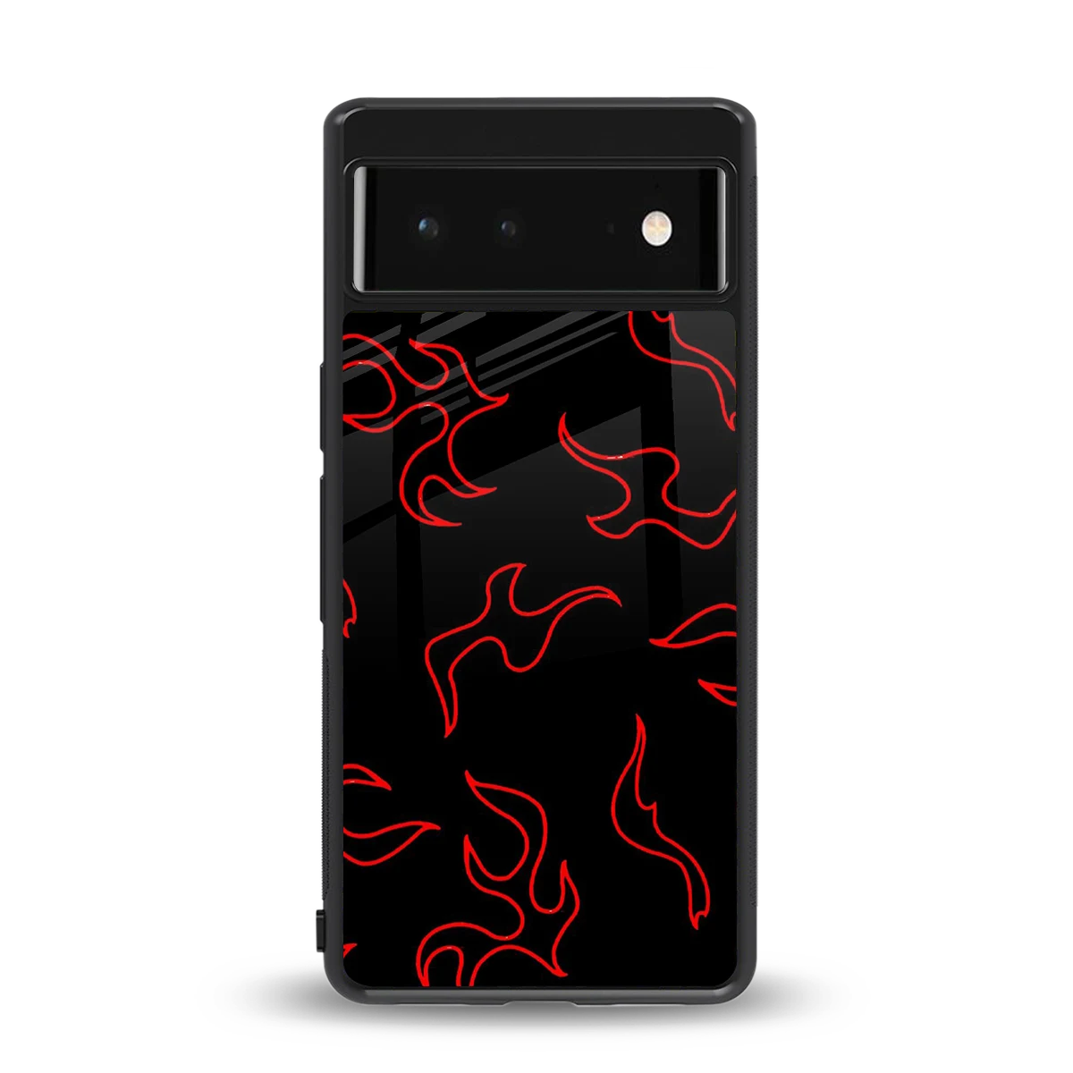 Lil Flames Red back phone cover | glass case for google pixel 6a
