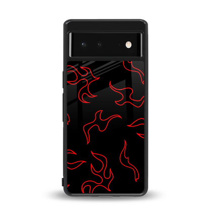 Lil Flames Red back phone cover | glass case for google pixel 6a