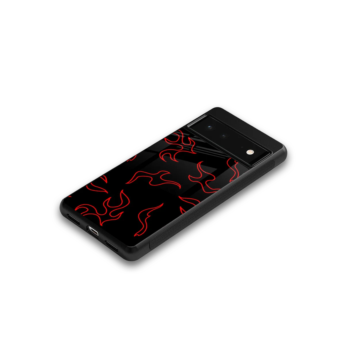 Lil Flames Red google pixel 6a mobile cover | shockproof glass phone case