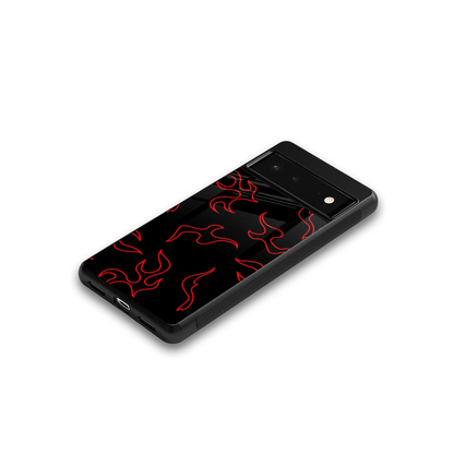 Lil Flames Red google pixel 6a mobile cover | shockproof glass phone case