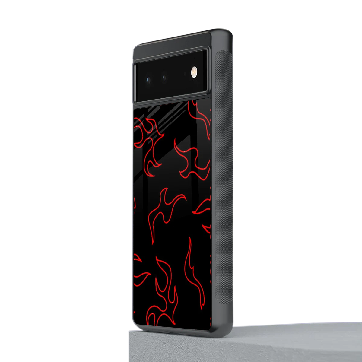 Lil Flames Red stylish phone case for google pixel 6 | glossy glass and slim fit