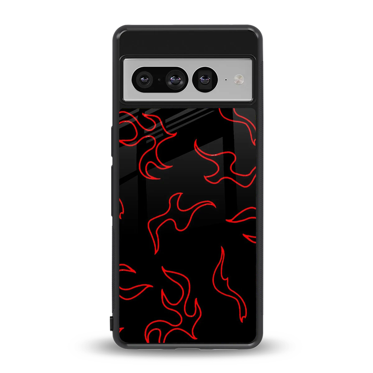 Lil Flames Red back phone cover | glass case for google pixel 7 pro