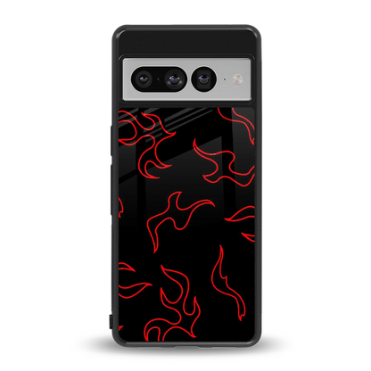Lil Flames Red back phone cover | glass case for google pixel 7 pro