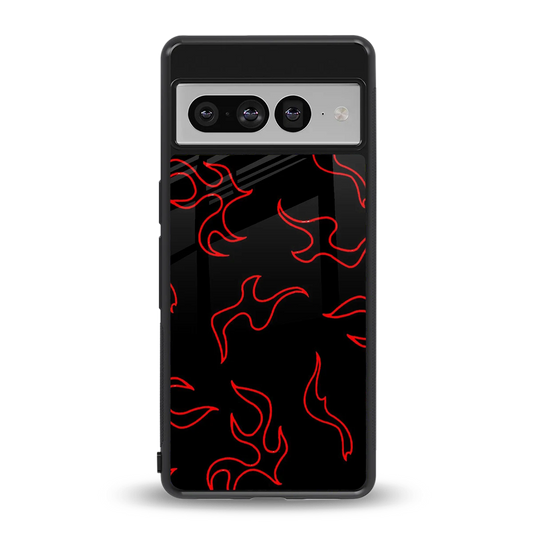 Lil Flames Red back phone cover | glass case for google pixel 7 pro