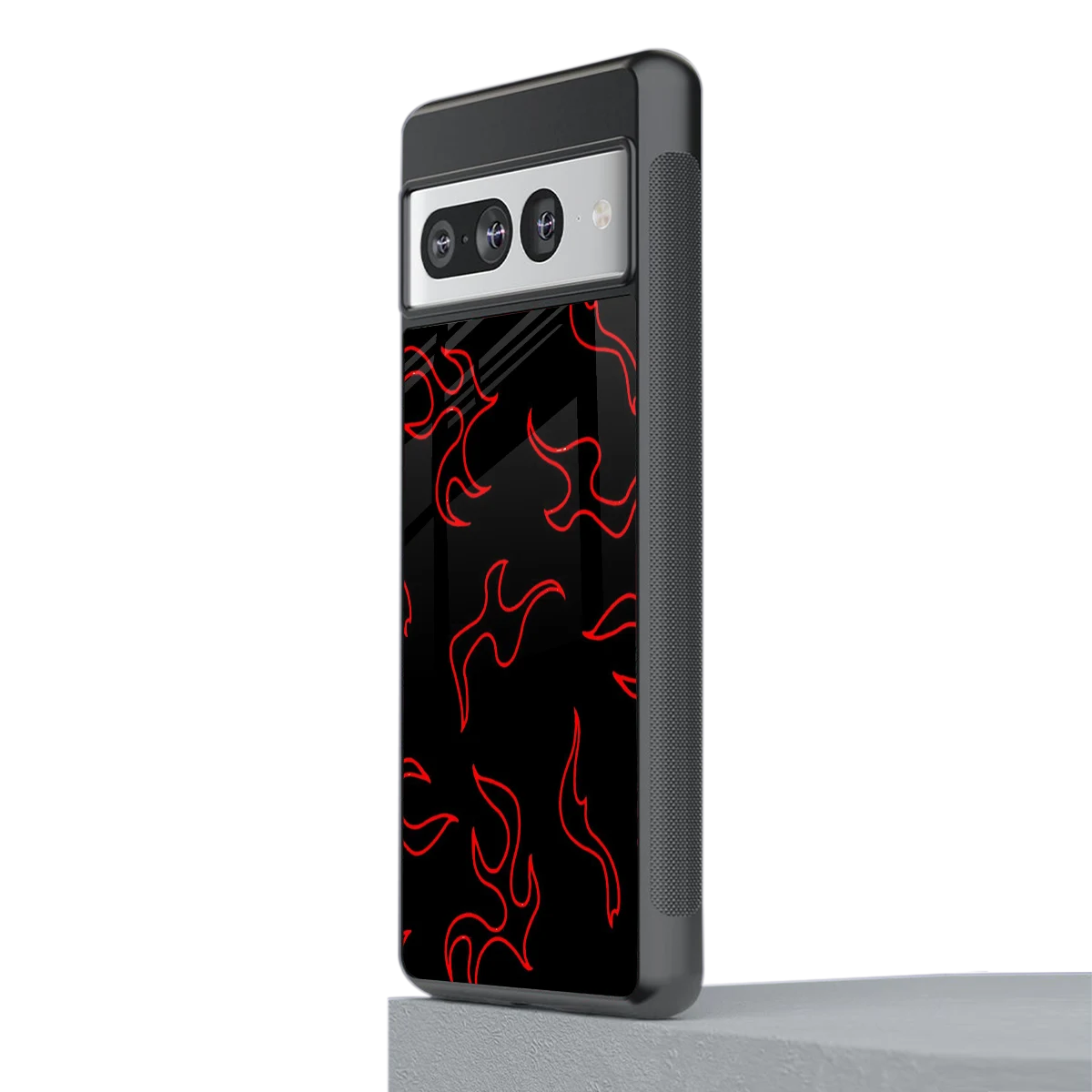 Lil Flames Red stylish phone case for google pixel 7 pro | glossy glass and slim fit