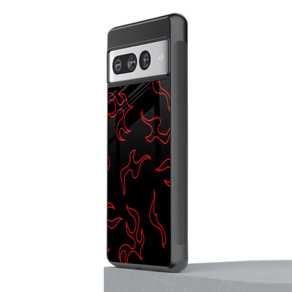 Lil Flames Red stylish phone case for google pixel 7 pro | glossy glass and slim fit