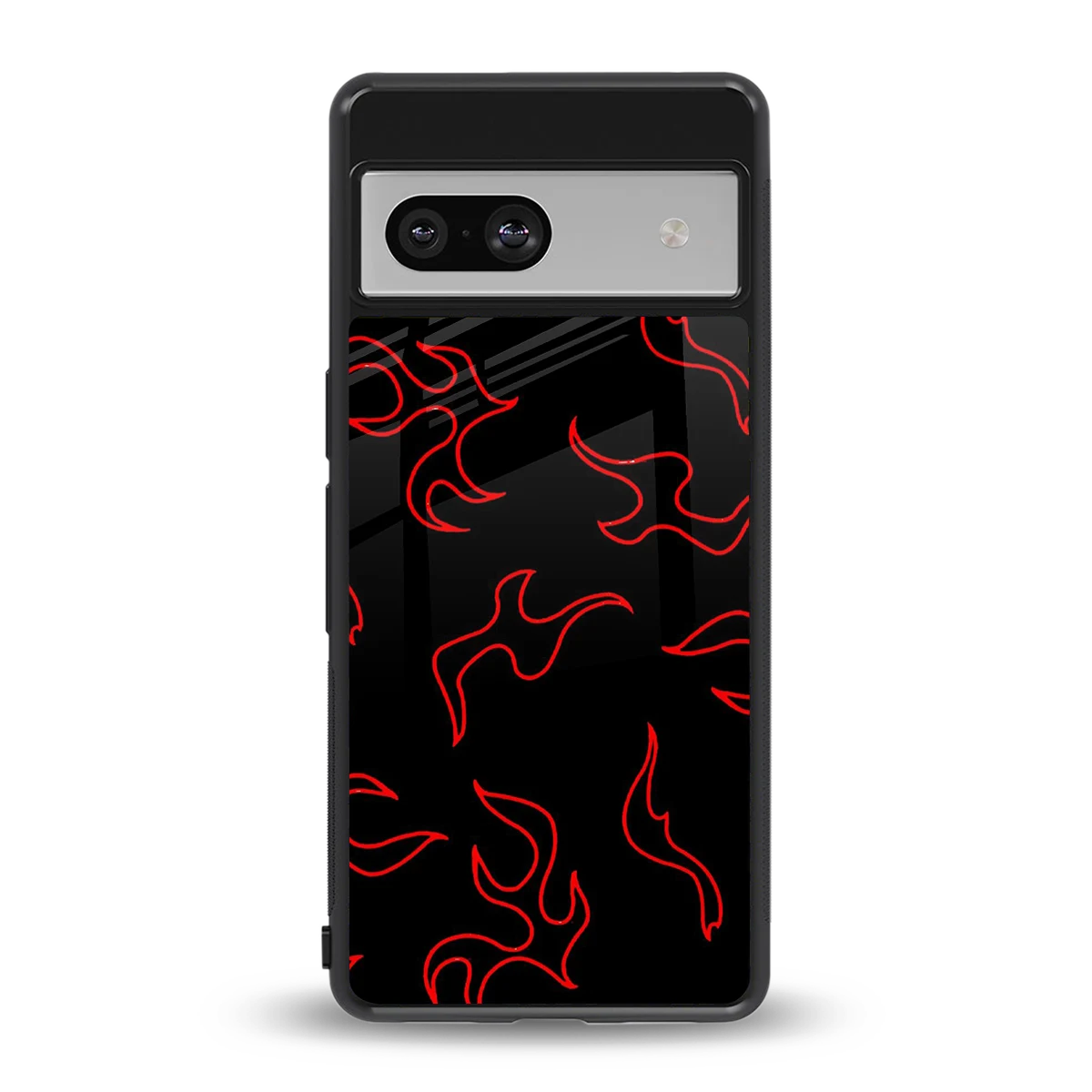 Lil Flames Red back phone cover | glass case for google pixel 7a