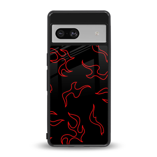 Lil Flames Red back phone cover | glass case for google pixel 7a