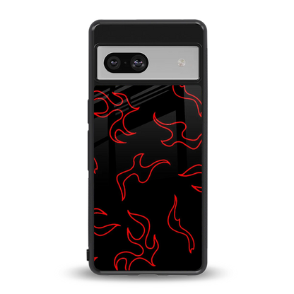 Lil Flames Red back phone cover | glass case for google pixel 7