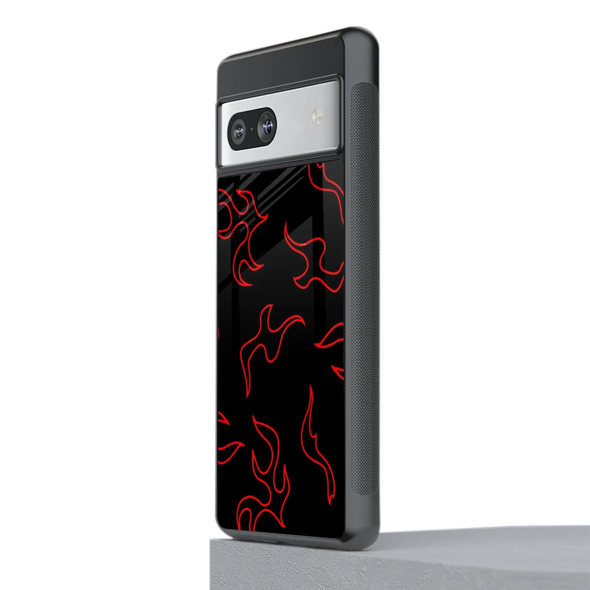 Lil Flames Red stylish phone case for google pixel 7 | glossy glass and slim fit
