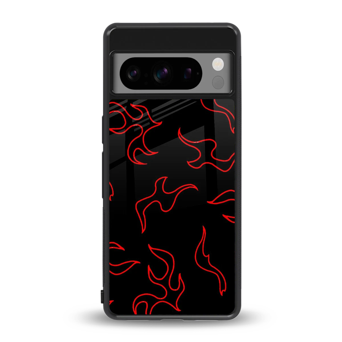 Lil Flames Red back phone cover | glass case for google pixel 8 pro