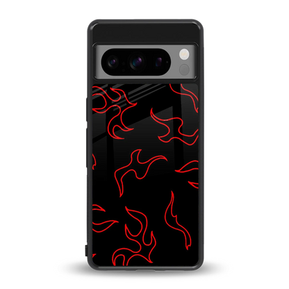 Lil Flames Red back phone cover | glass case for google pixel 8 pro