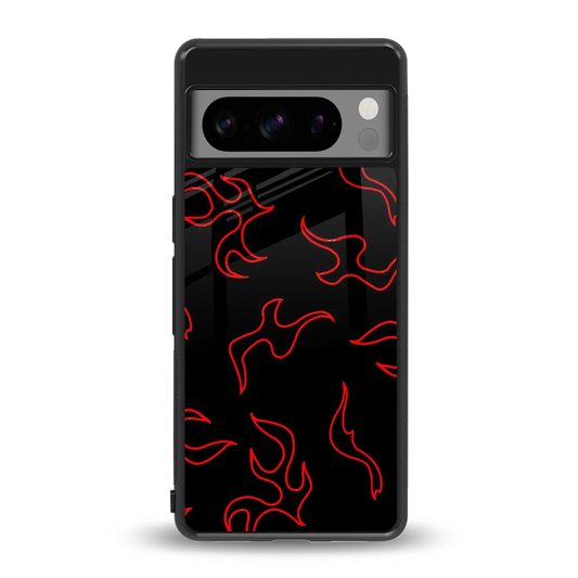 Lil Flames Red back phone cover | glass case for google pixel 8 pro
